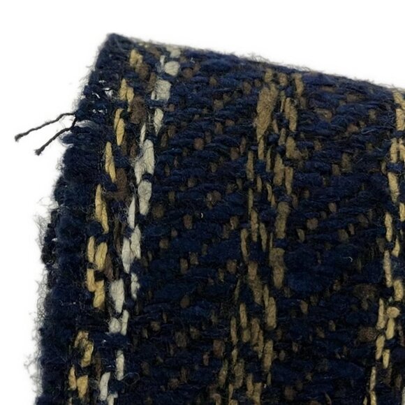 Cartier - Navy Dark Brown Multi Silk Wool ScarF - Picture 5 of 5